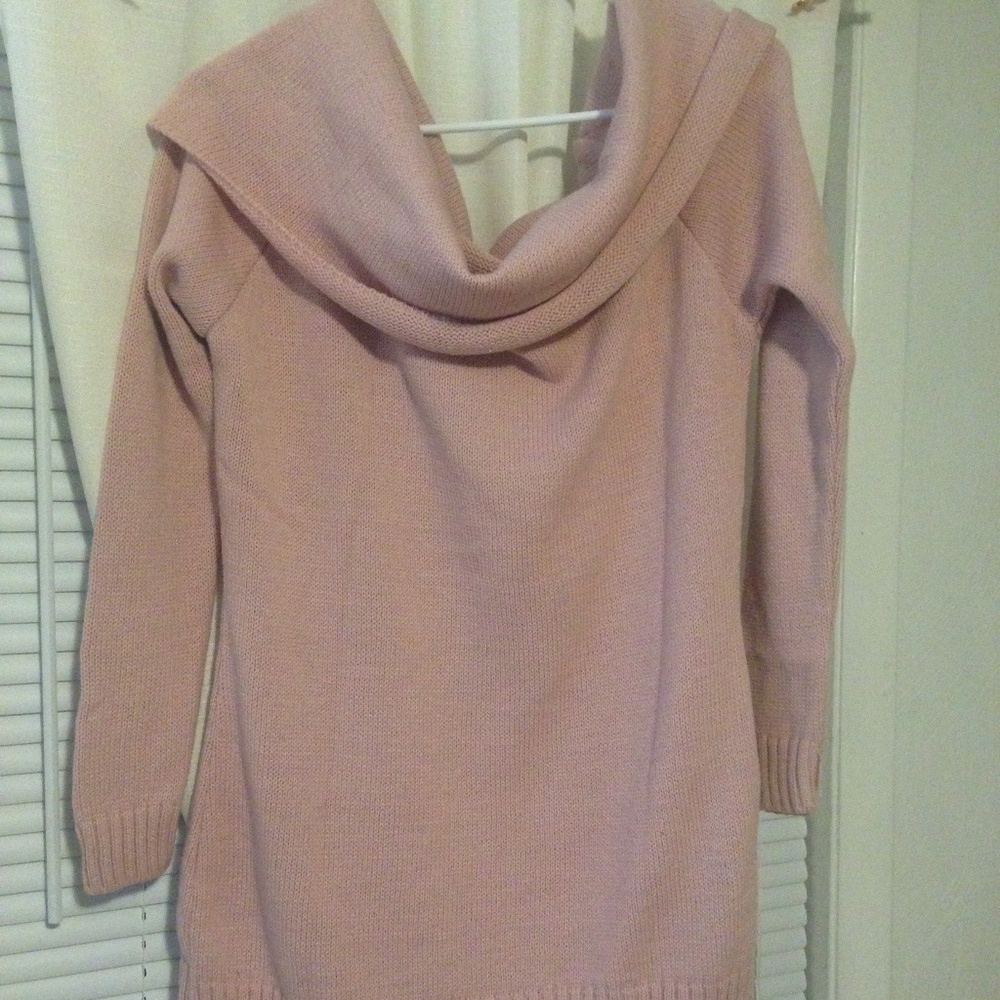 Dusty Pink Over the Shoulder Sweater